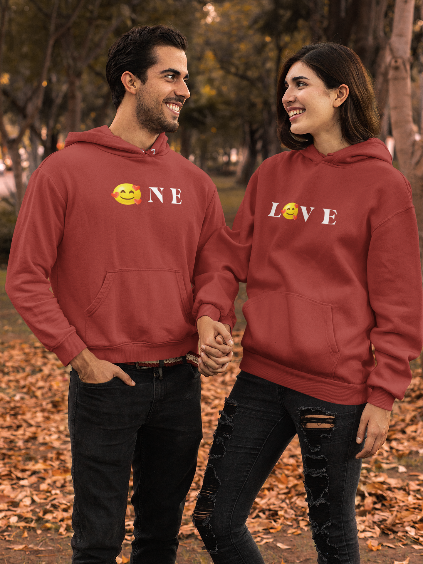 One Love Couple Hoodie-FunkyTeesClub
