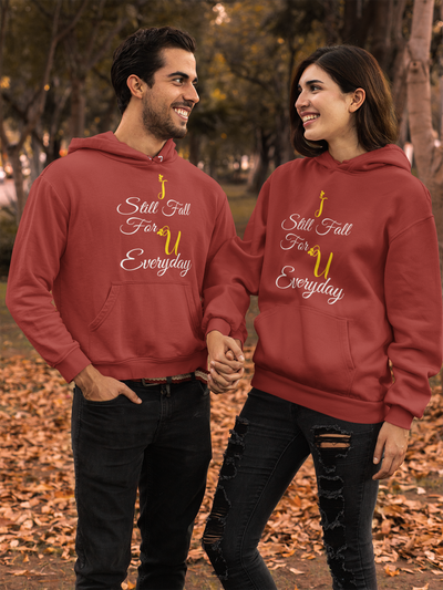I Still Fall For U Everyday Couple Hoodie-FunkyTeesClub