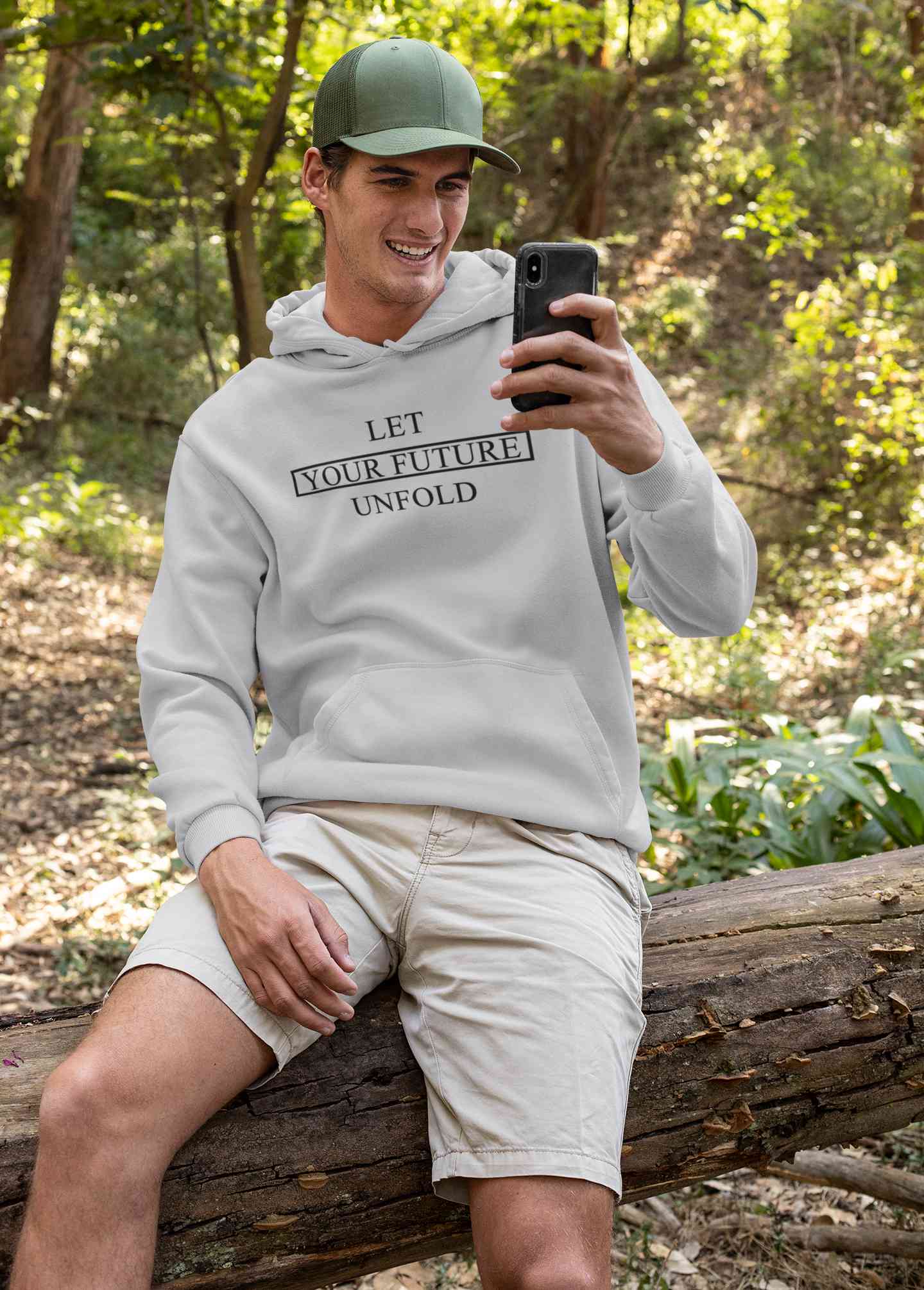 Let Your Future Unfold Typography Men Hoodies-FunkyTeesClub
