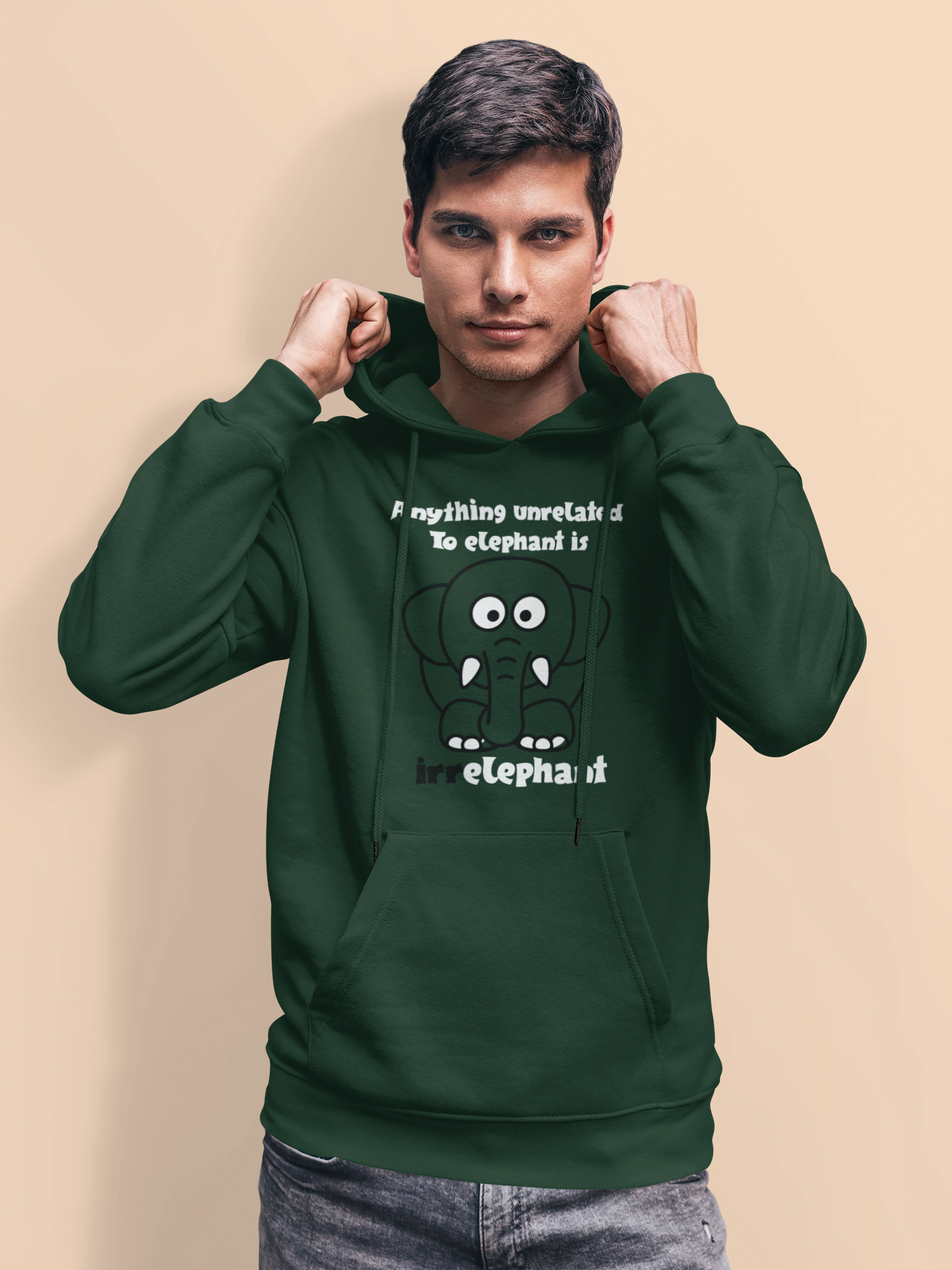 Irrelephant Funny Men Hoodies-FunkyTeesClub