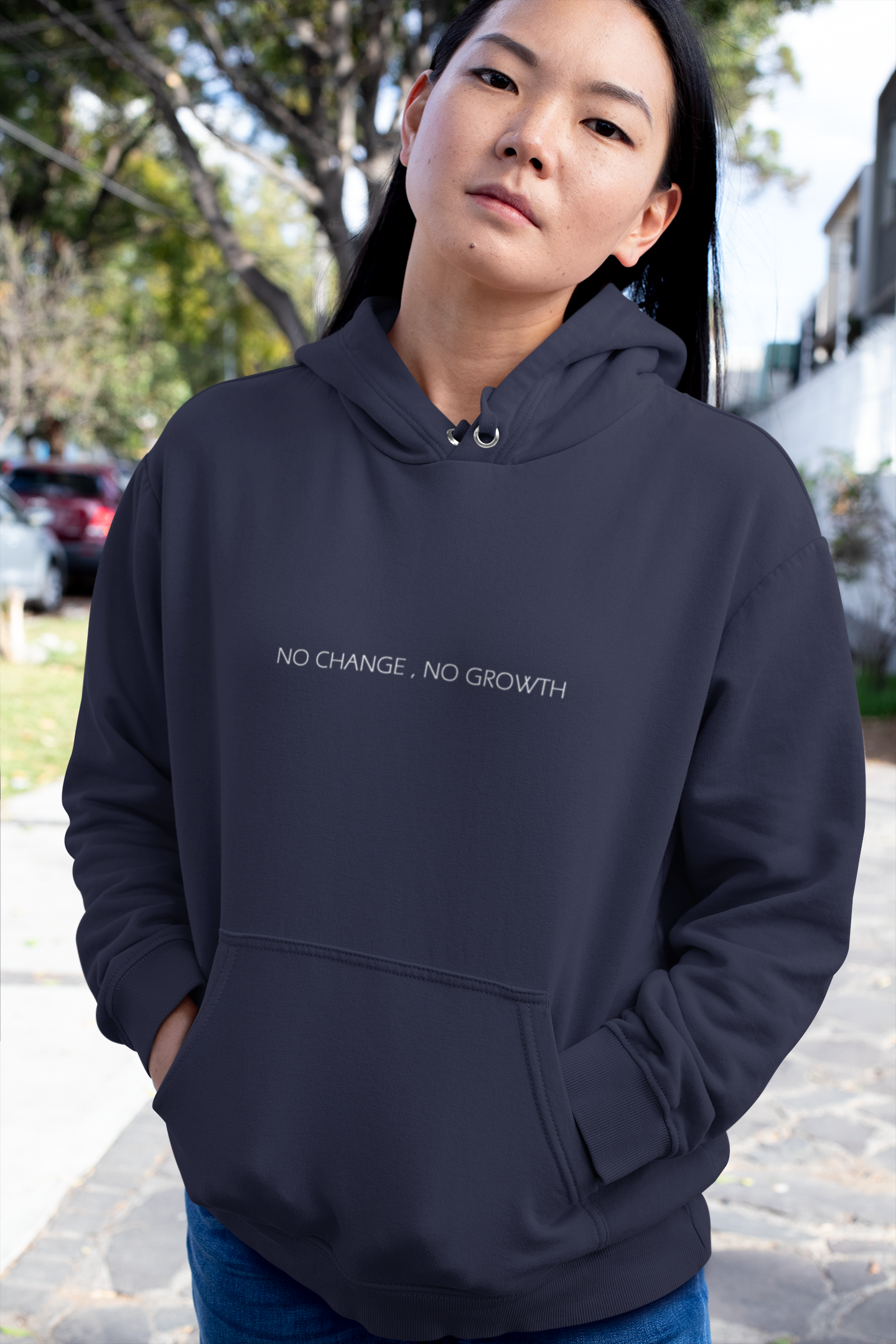No Change No Growth Hoodies for Women-FunkyTeesClub