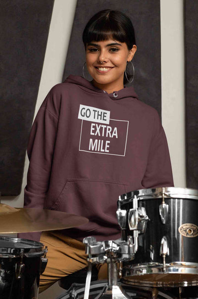 Go The Extra Mile Hoodies for Women-FunkyTeesClub