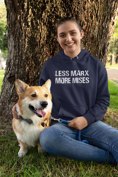 Libertarian Anti Socialist Less Marx More Mises Anti Government Hoodies for Women-FunkyTeesClub