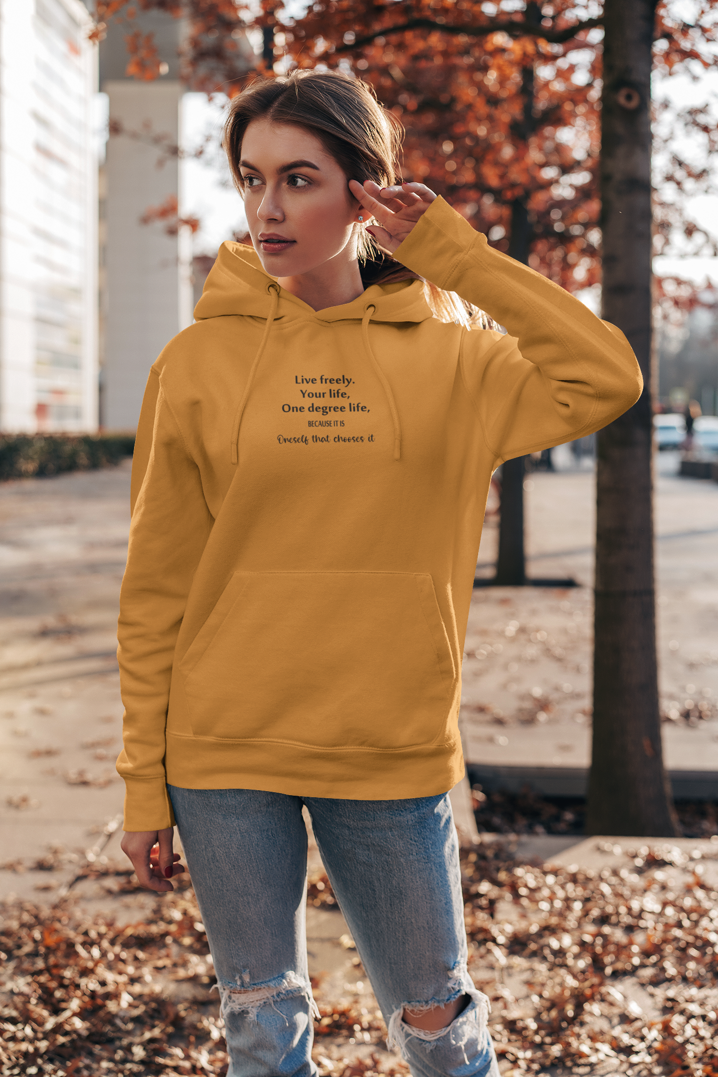 Live Freely Quotes Hoodies for Women-FunkyTeesClub