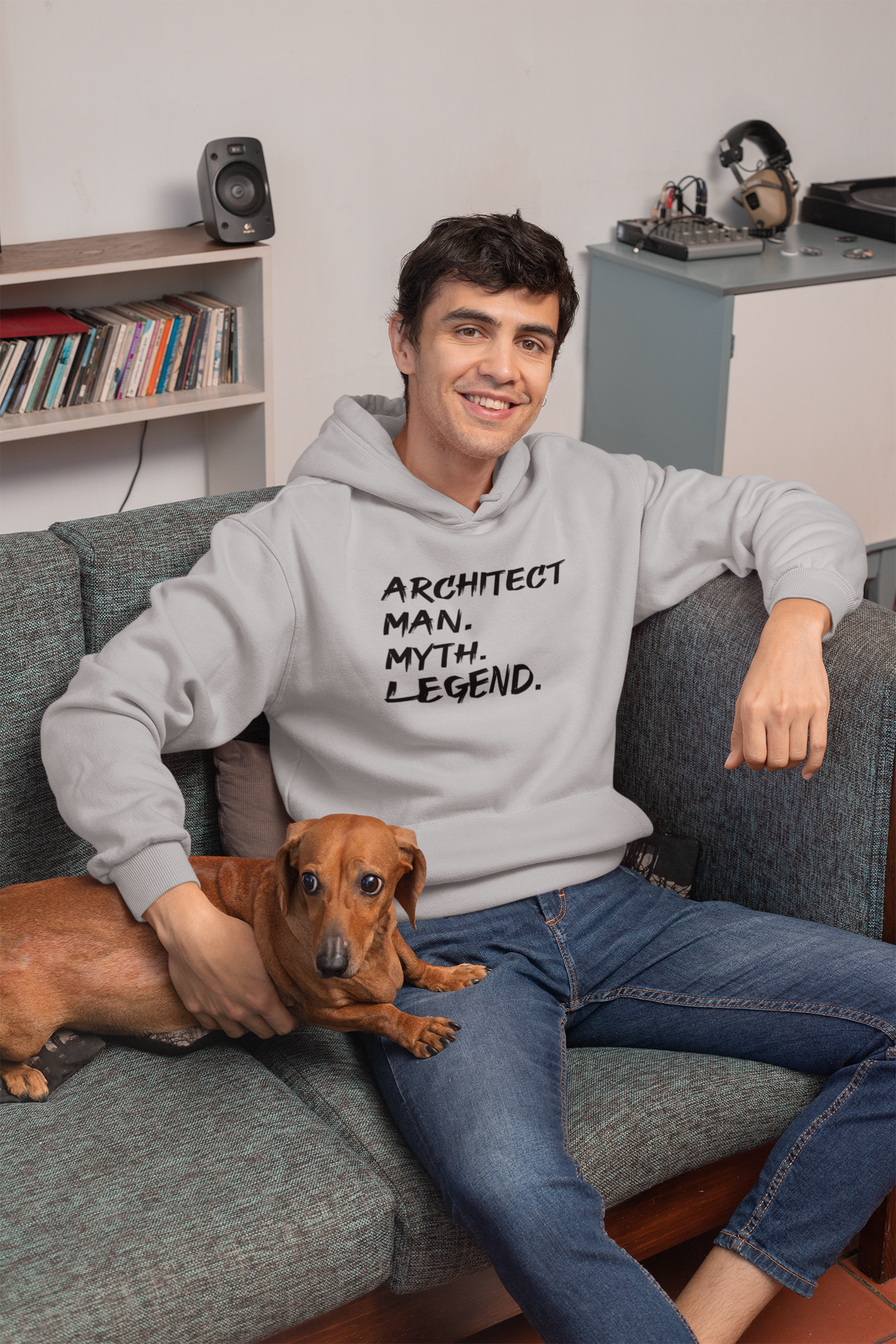 Architect Man Myth Legend Architect Profession Men Hoodies-FunkyTeesClub