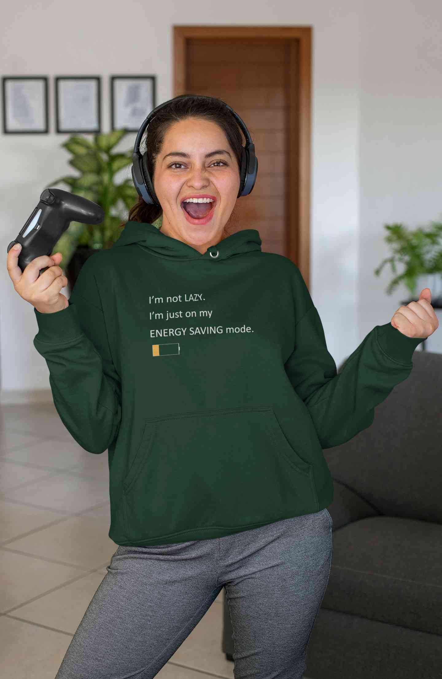 I Am Not Lazy I Am Just On Energy Saving Mode Minimals Hoodies for Women-FunkyTeesClub