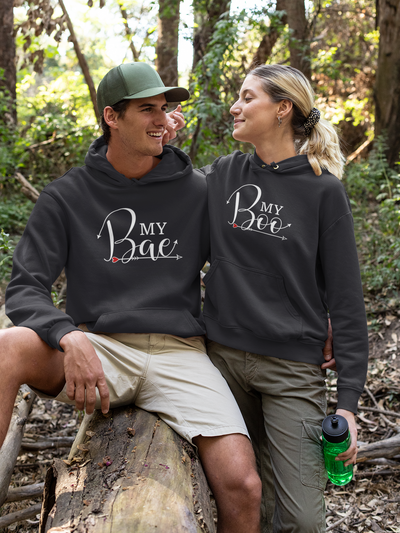 My Bae Boo Couple Hoodie-FunkyTeesClub