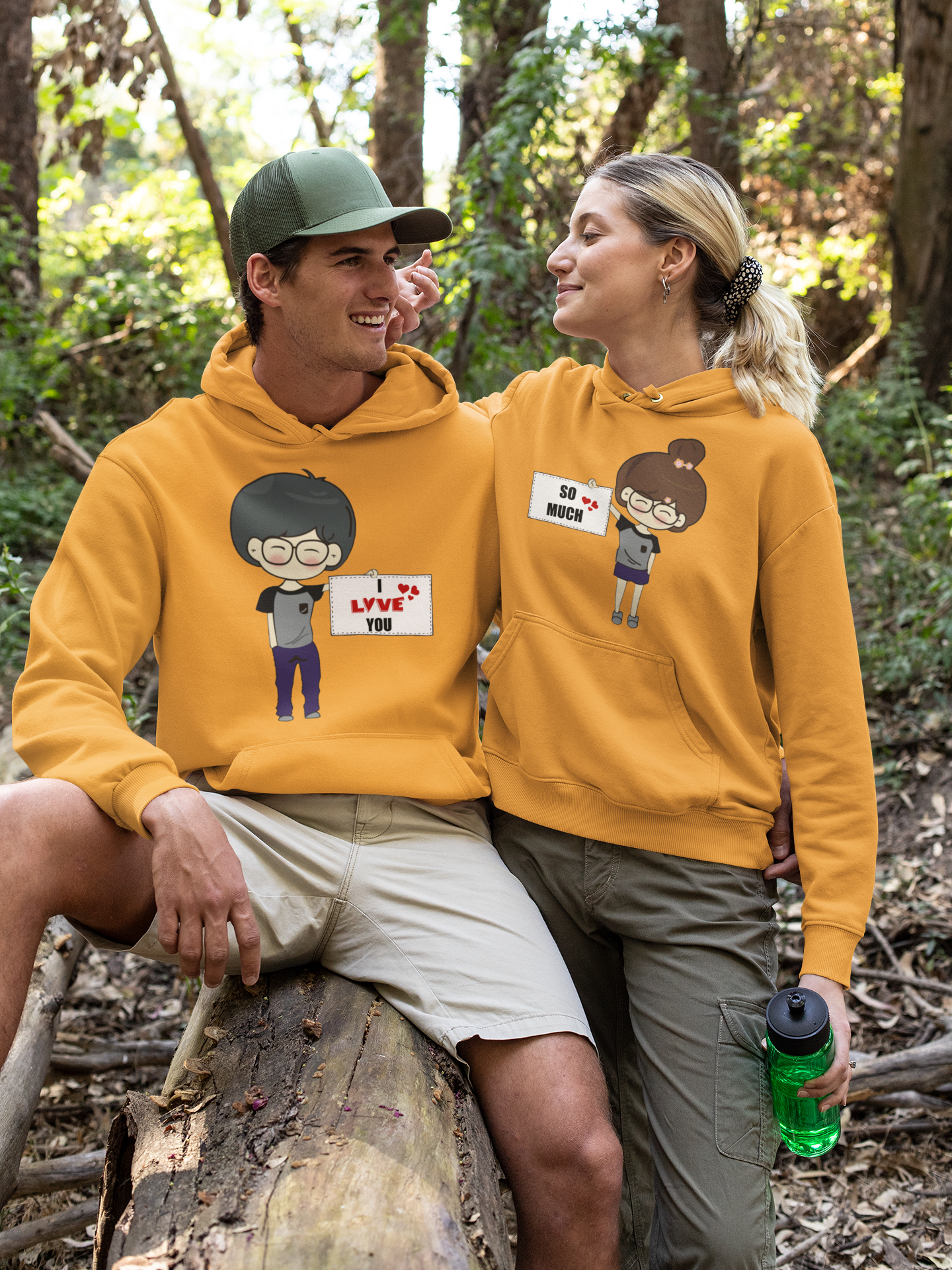 Love Tag Couple Hoodie-FunkyTeesClub