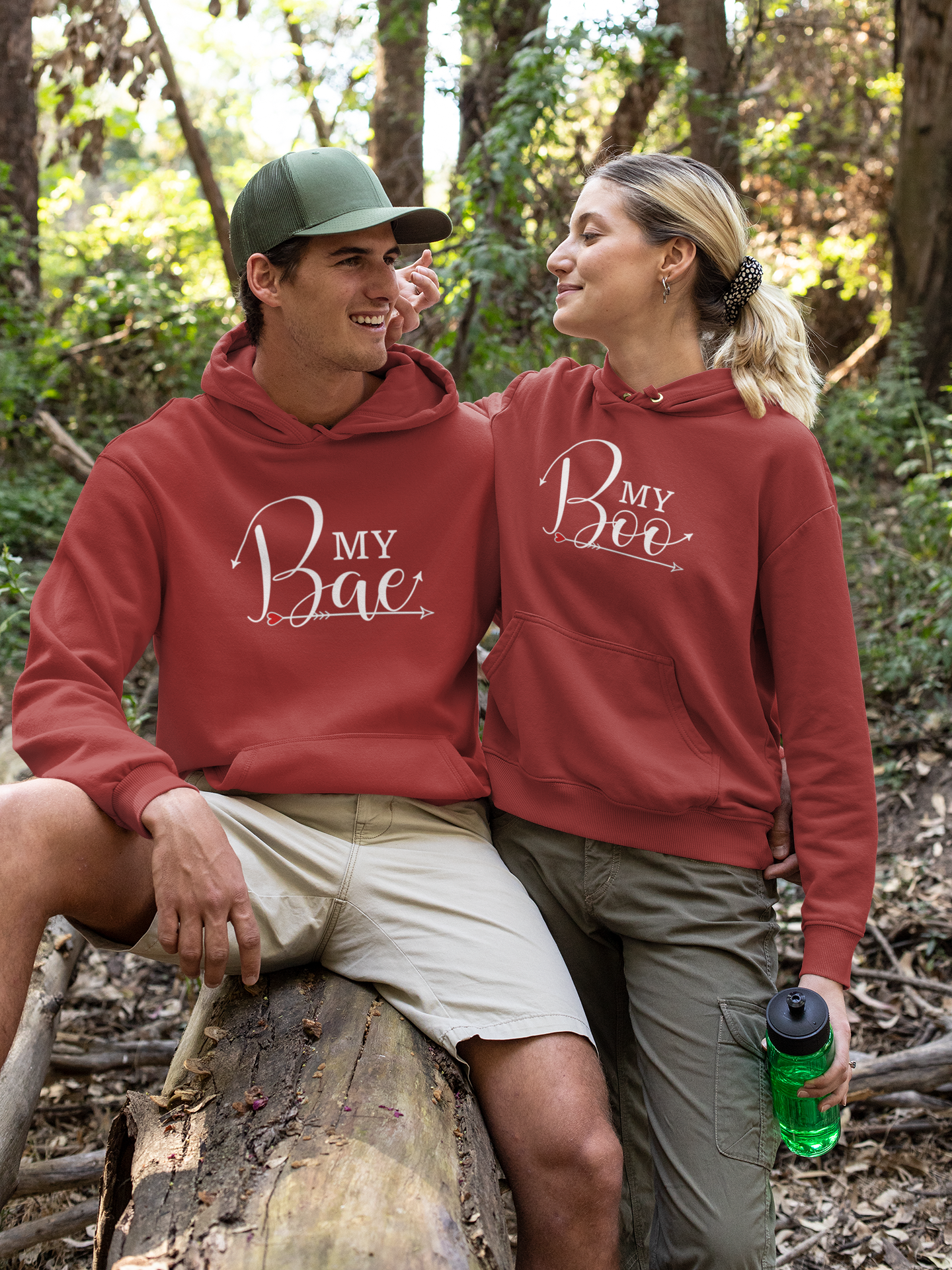 My Bae Boo Couple Hoodie-FunkyTeesClub