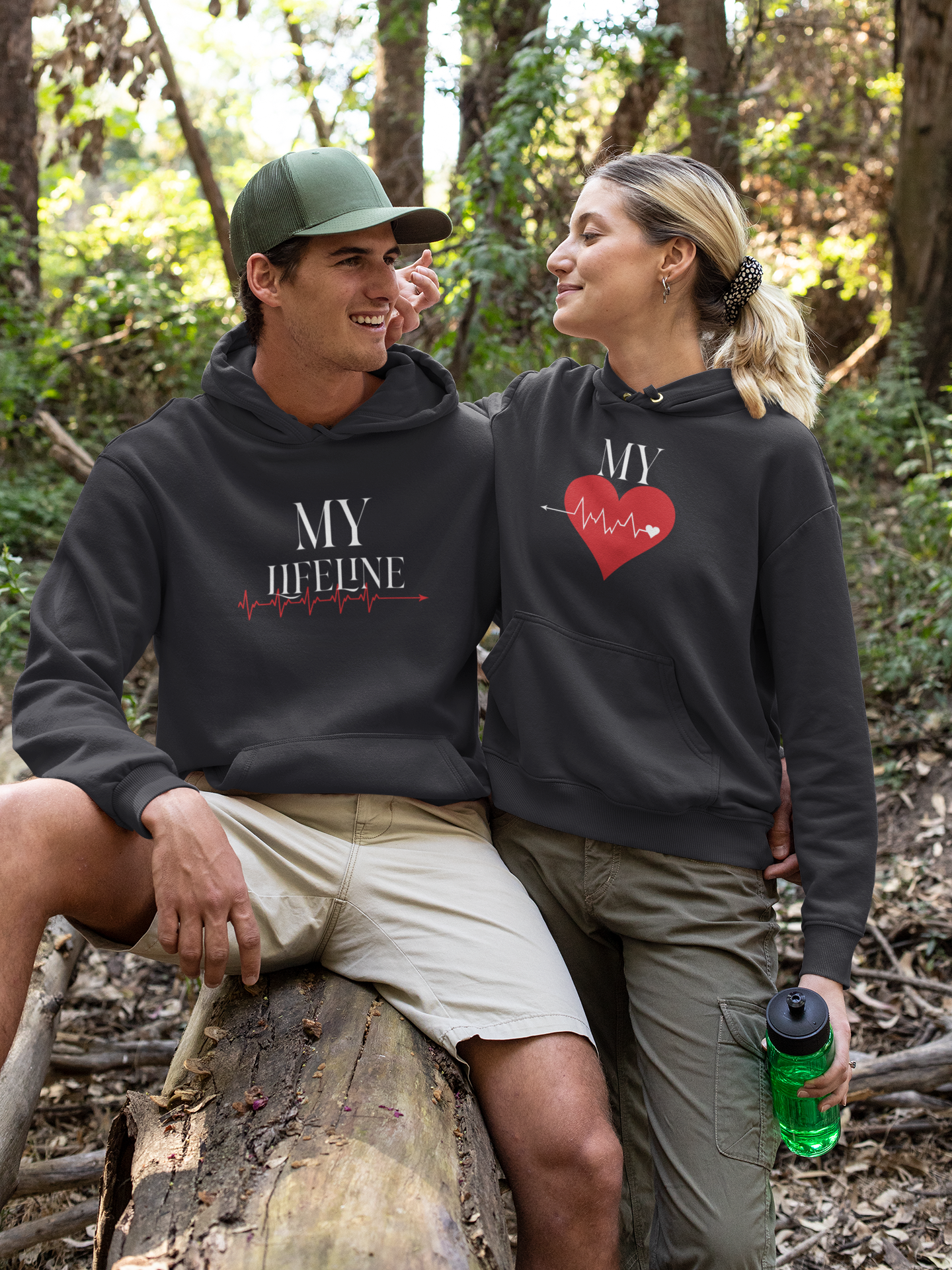 My Lifeliine Couple Hoodie-FunkyTeesClub