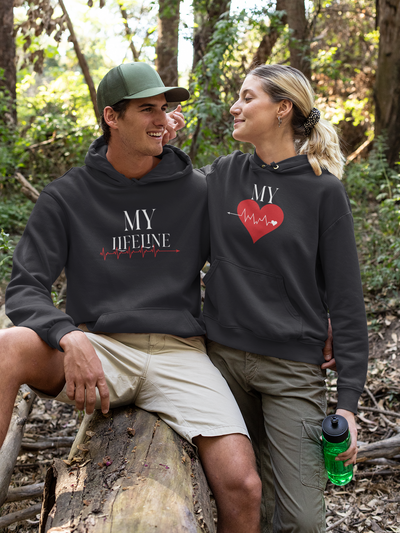 My Lifeliine Couple Hoodie-FunkyTeesClub