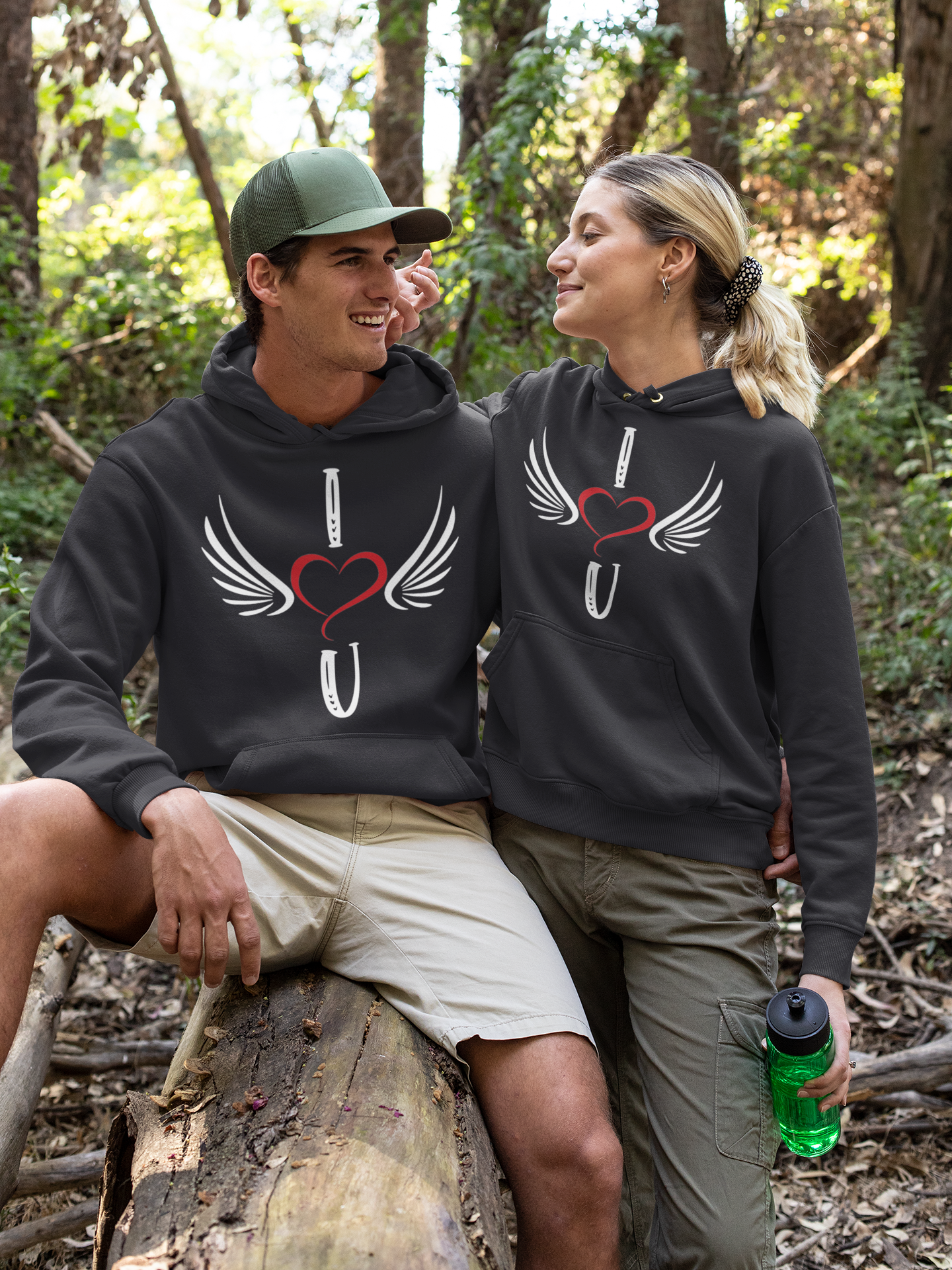 I Love U Couple Hoodie-FunkyTeesClub