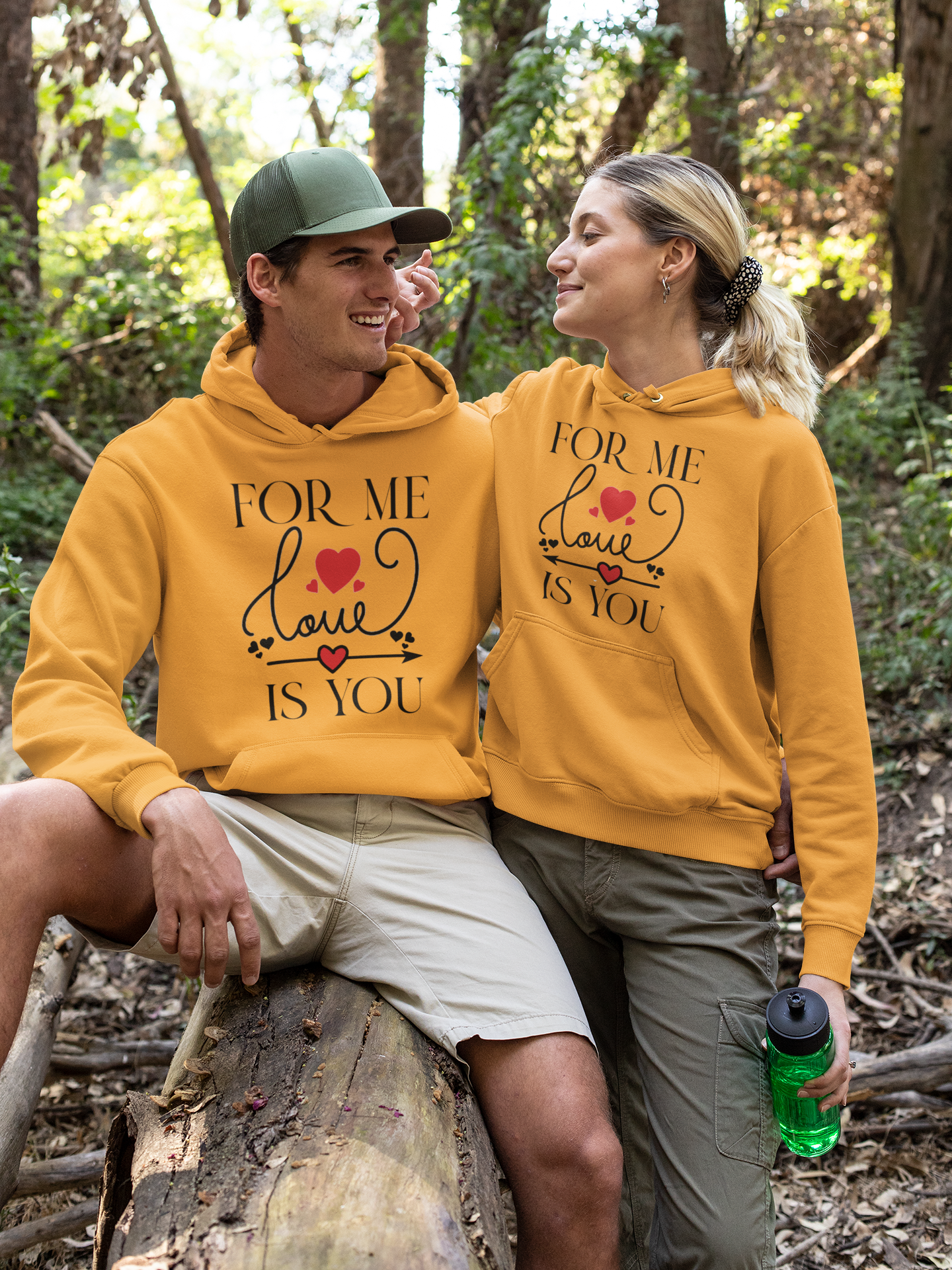 For Me Love Is U Couple Hoodie-FunkyTeesClub