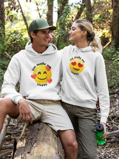 You Make Me Happpy Couple Hoodie-FunkyTeesClub