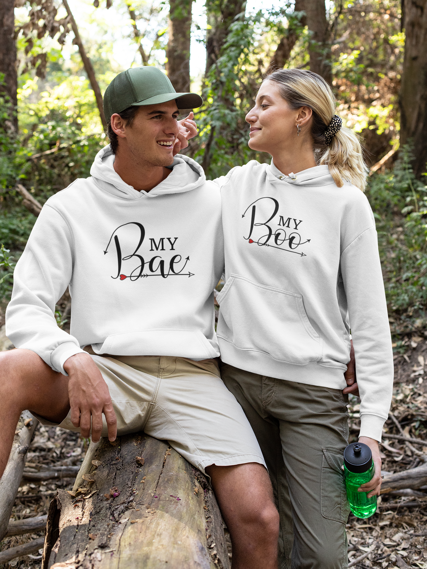 My Bae Boo Couple Hoodie-FunkyTeesClub