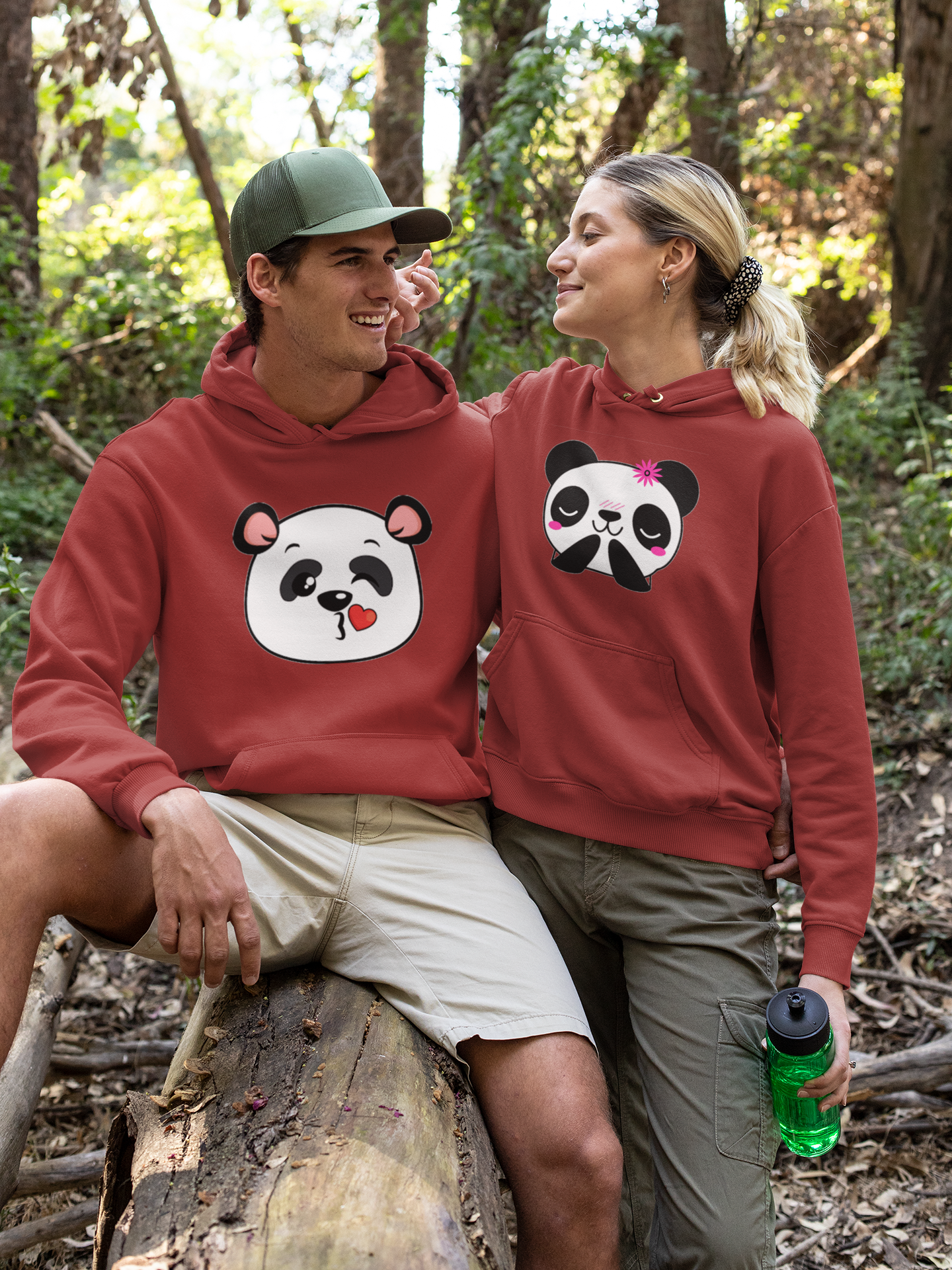 Panda Love Couple Hoodie-FunkyTeesClub