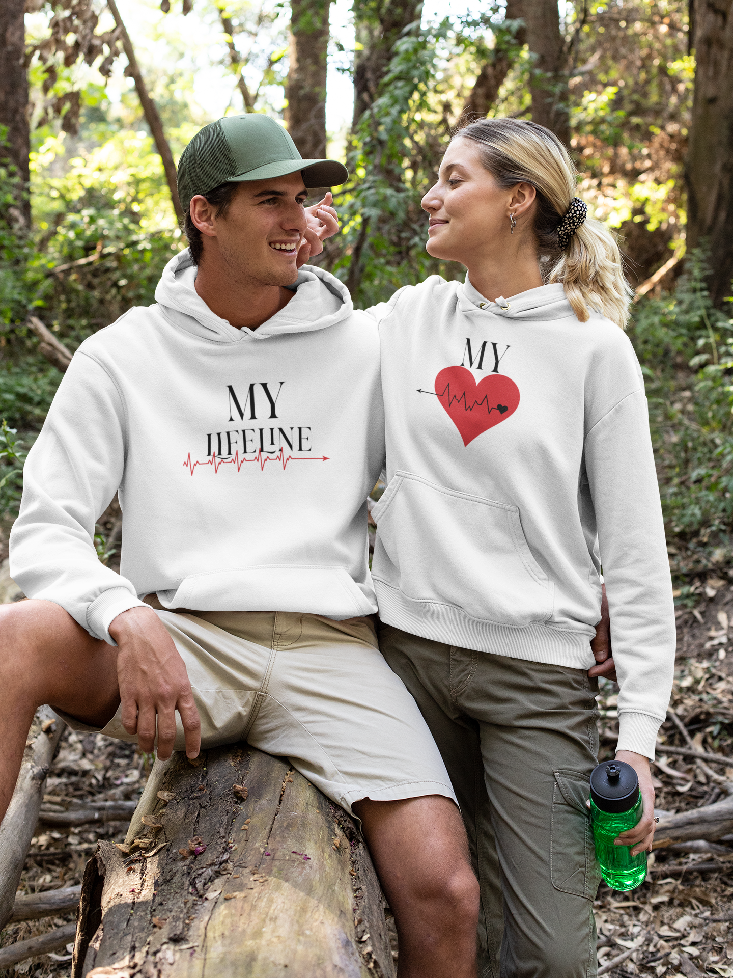 My Lifeliine Couple Hoodie-FunkyTeesClub
