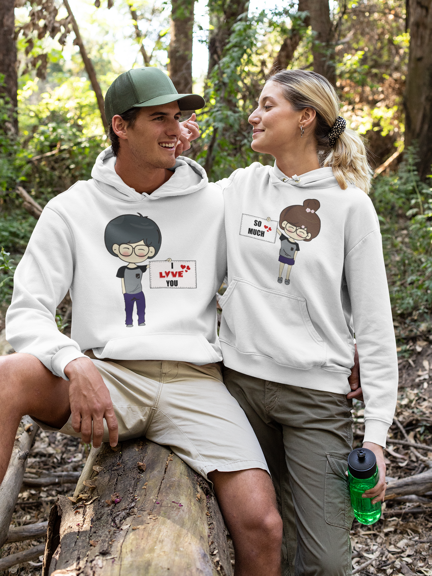 Love Tag Couple Hoodie-FunkyTeesClub