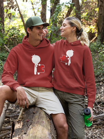 Puzzle Couple Hoodie-FunkyTeesClub