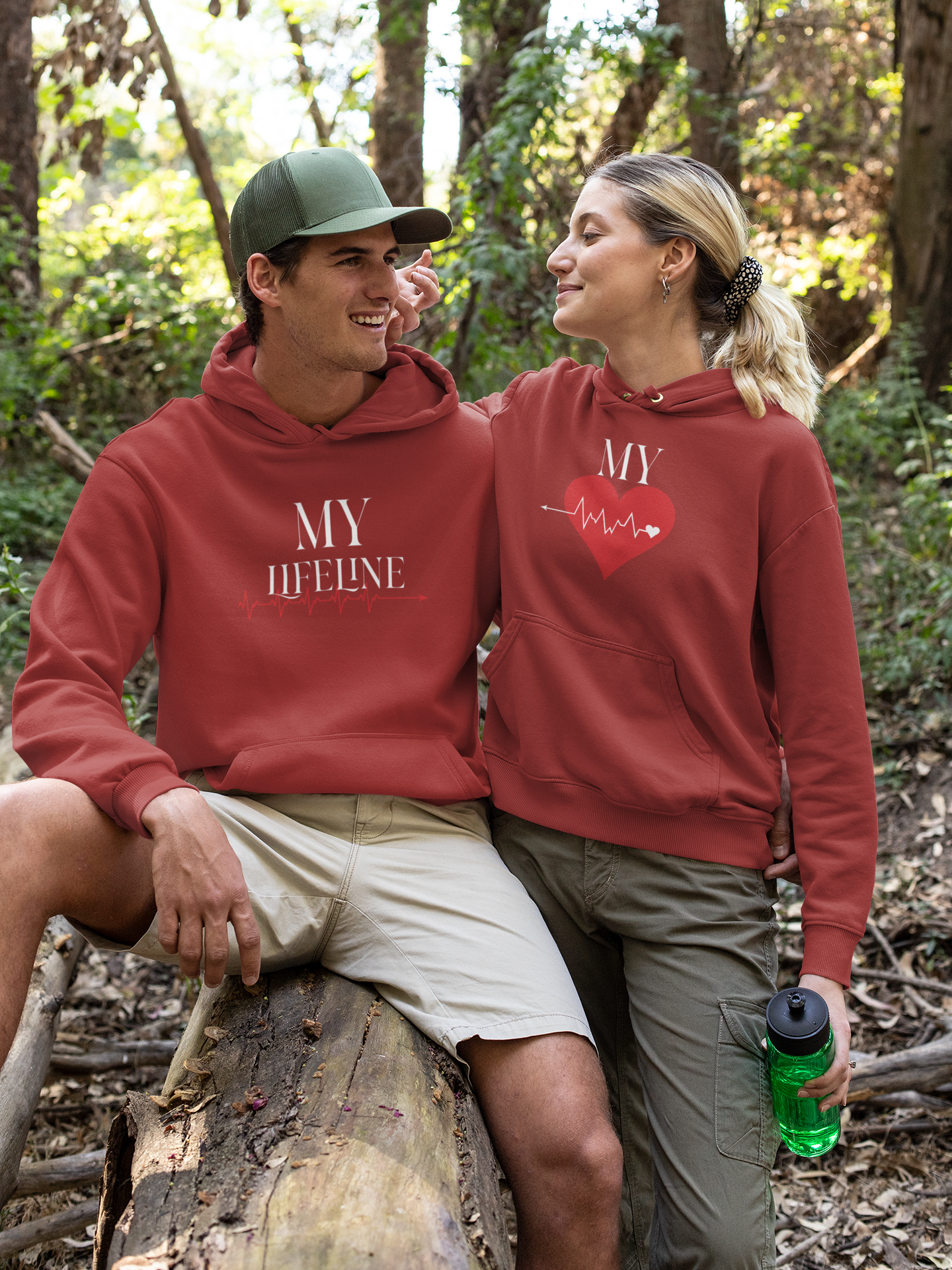 My Lifeliine Couple Hoodie-FunkyTeesClub