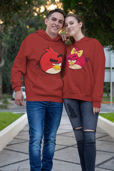 Angry Bird Couple Hoodie-FunkyTeesClub