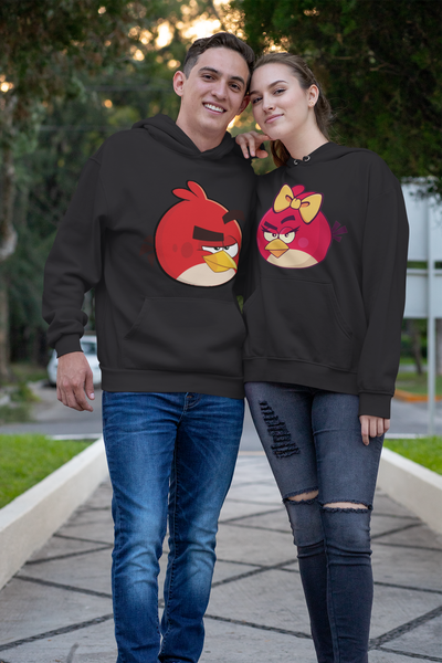 Angry Bird Couple Hoodie-FunkyTeesClub