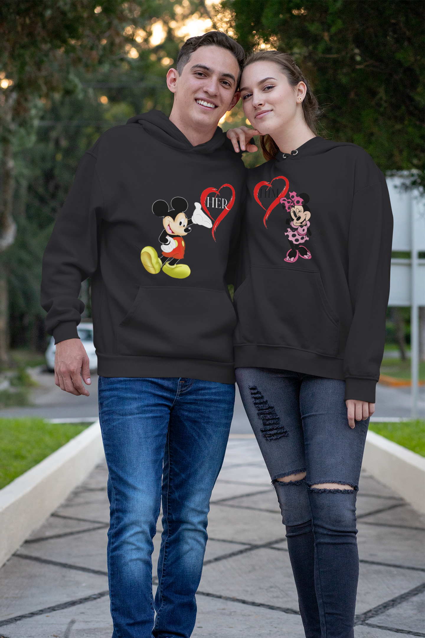 Love Her Love Him Couple Hoodie-FunkyTeesClub