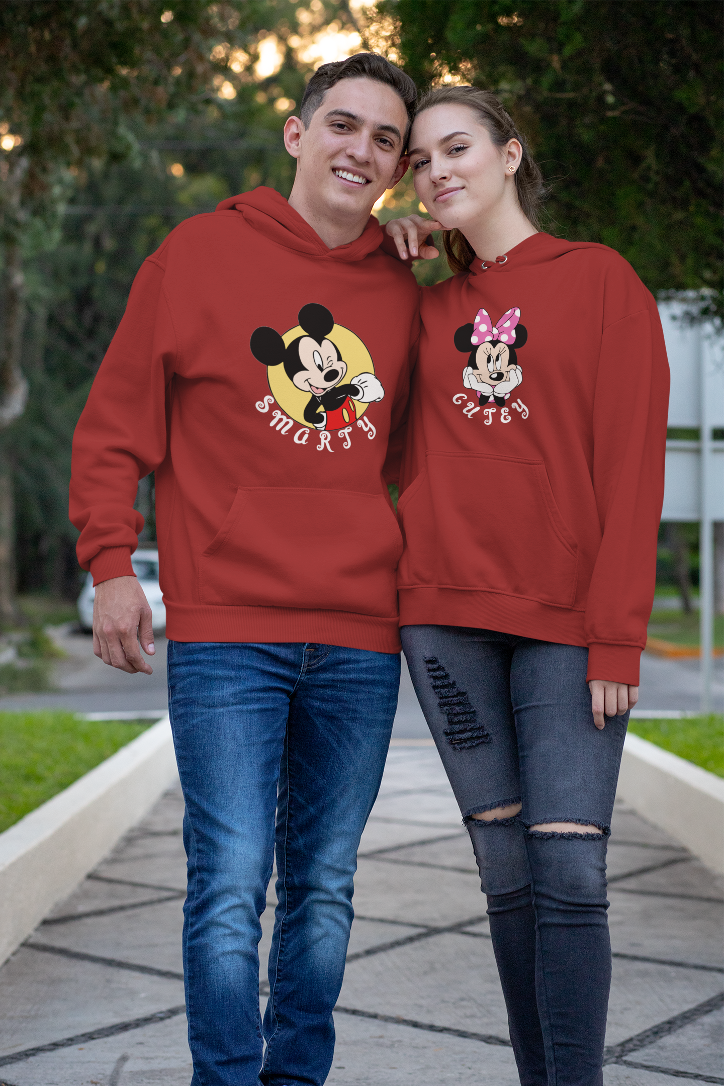 Smarty Cutey Couple Hoodie-FunkyTeesClub