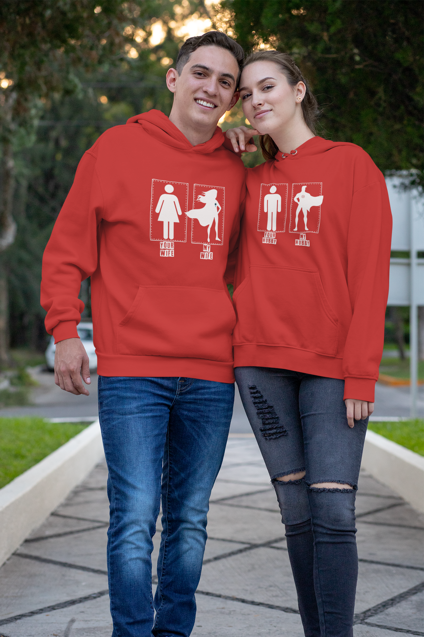 Your Vs Mine Couple Hoodie-FunkyTeesClub