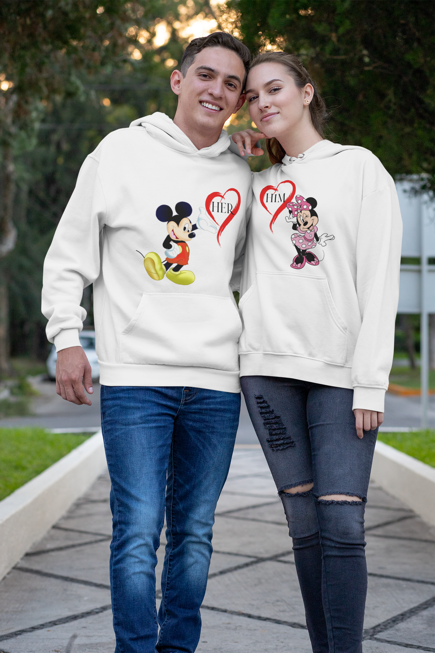 Love Her Love Him Couple Hoodie-FunkyTeesClub