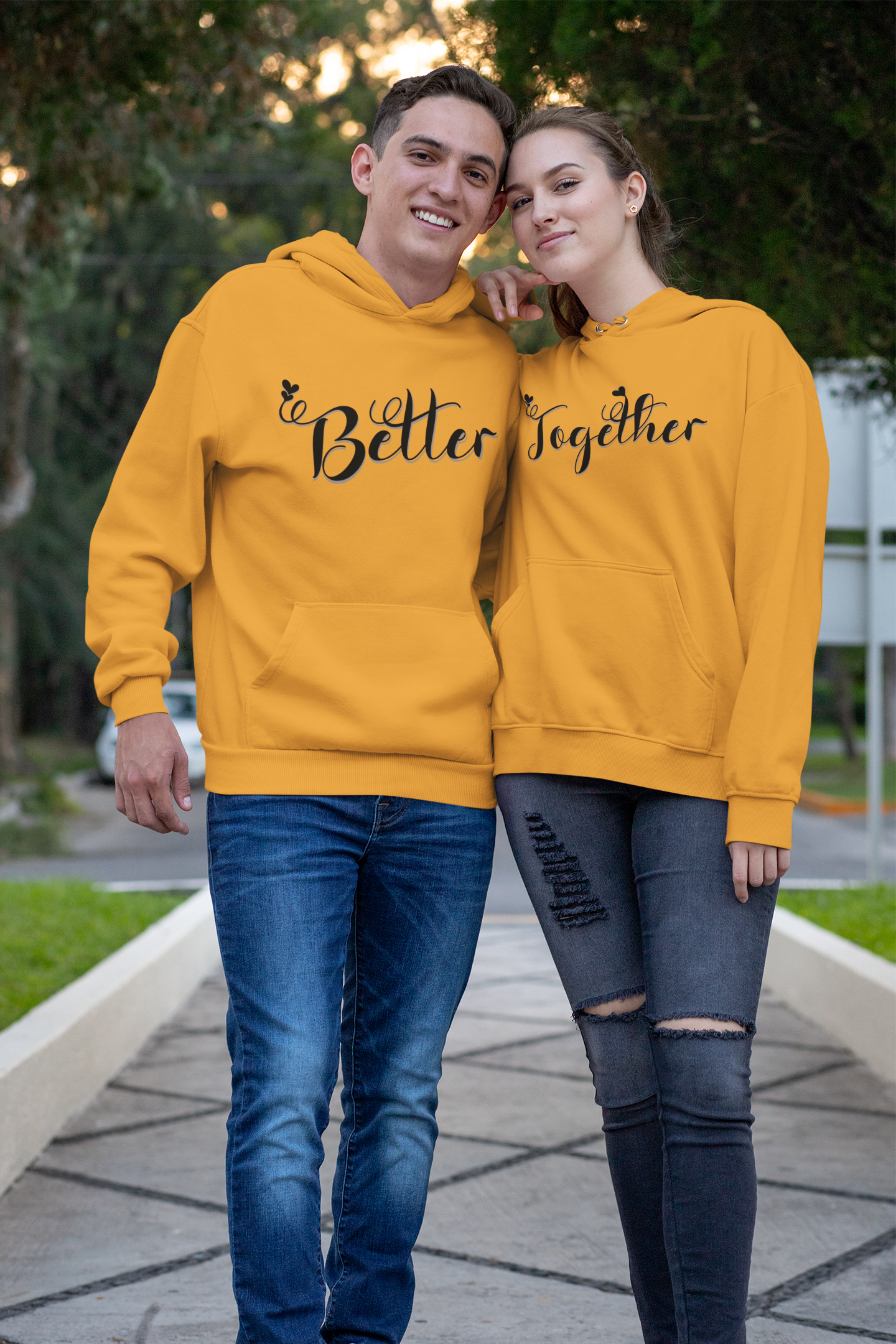 Better Together Couple Hoodie-FunkyTeesClub