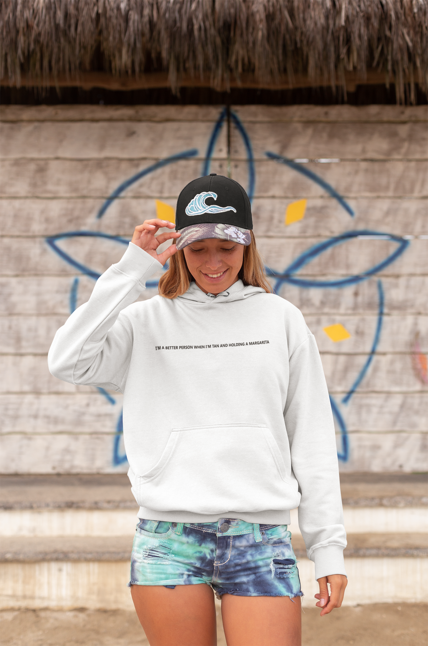 I Am A Better Person When I Am Tan And Holding A Margarita Hoodies for Women-FunkyTeesClub