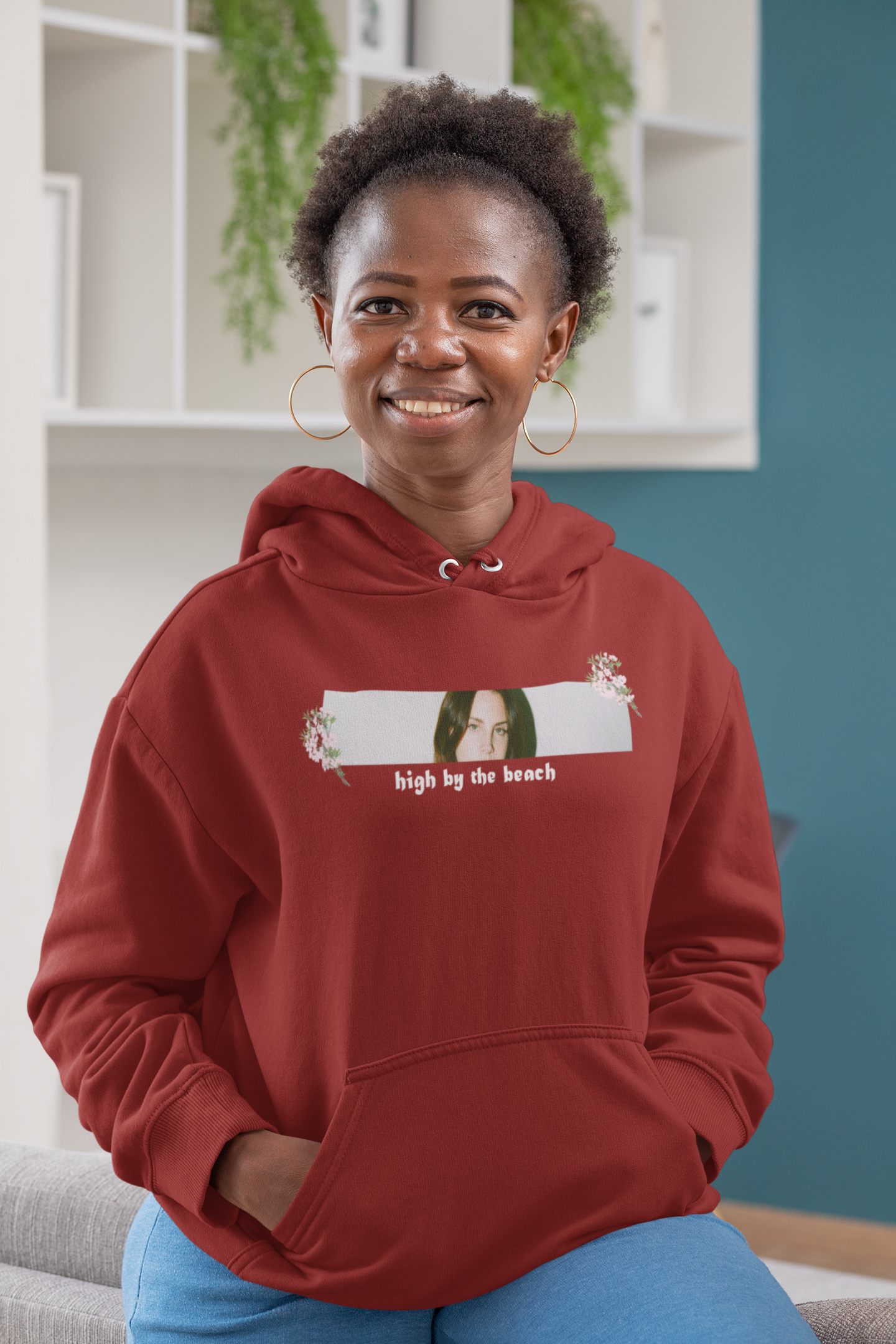 High By The Beach Hoodies for Women-FunkyTeesClub