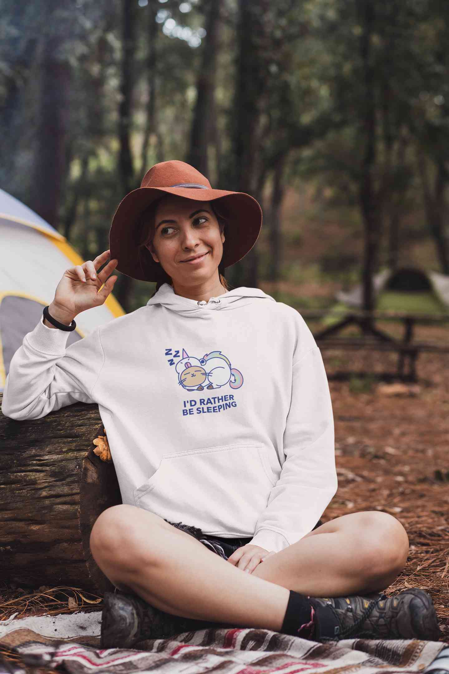 I Had Rather Be Sleeping Typography Hoodies for Women-FunkyTeesClub