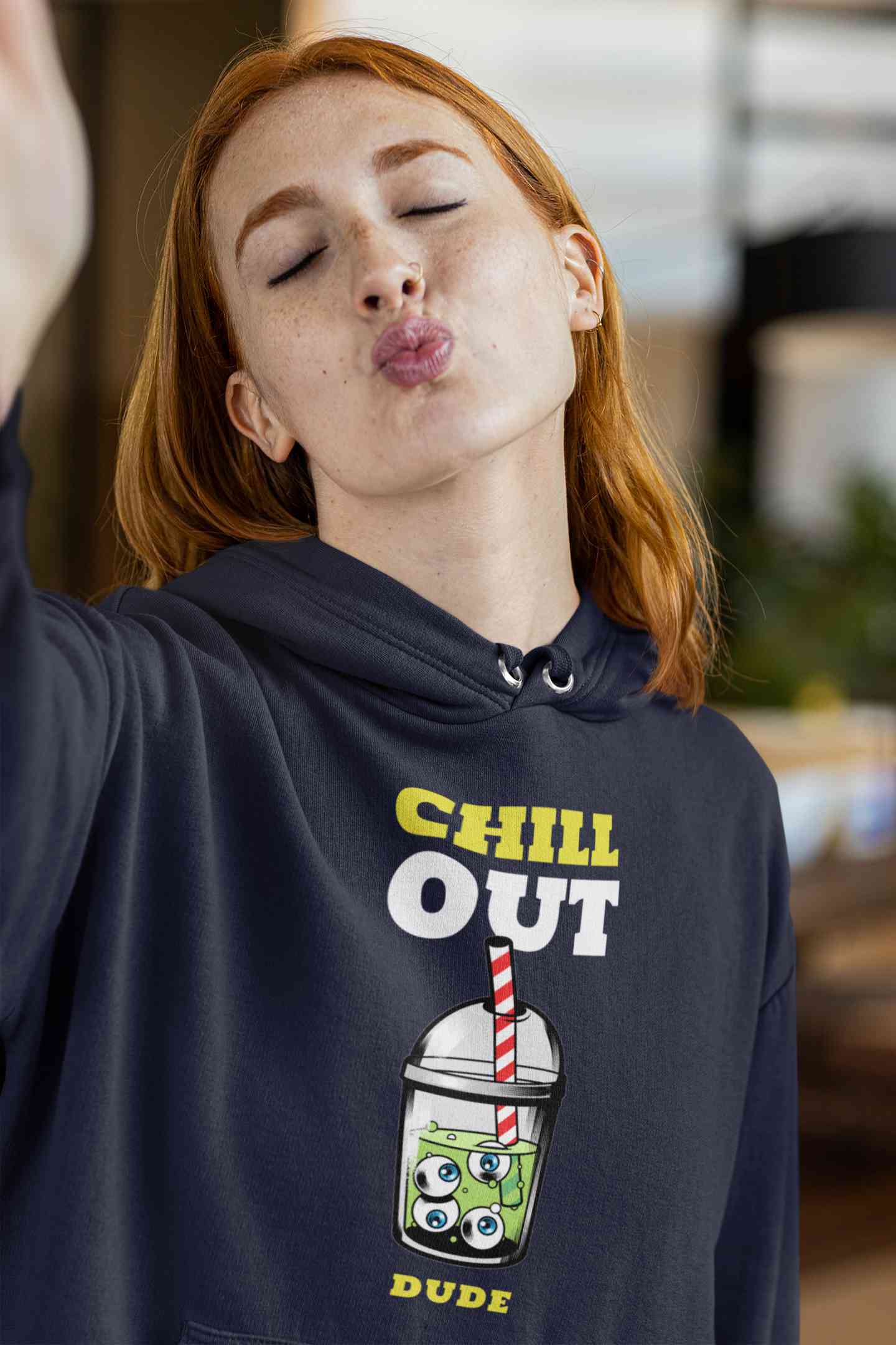 Chill Out Dude Hoodies for Women-FunkyTeesClub