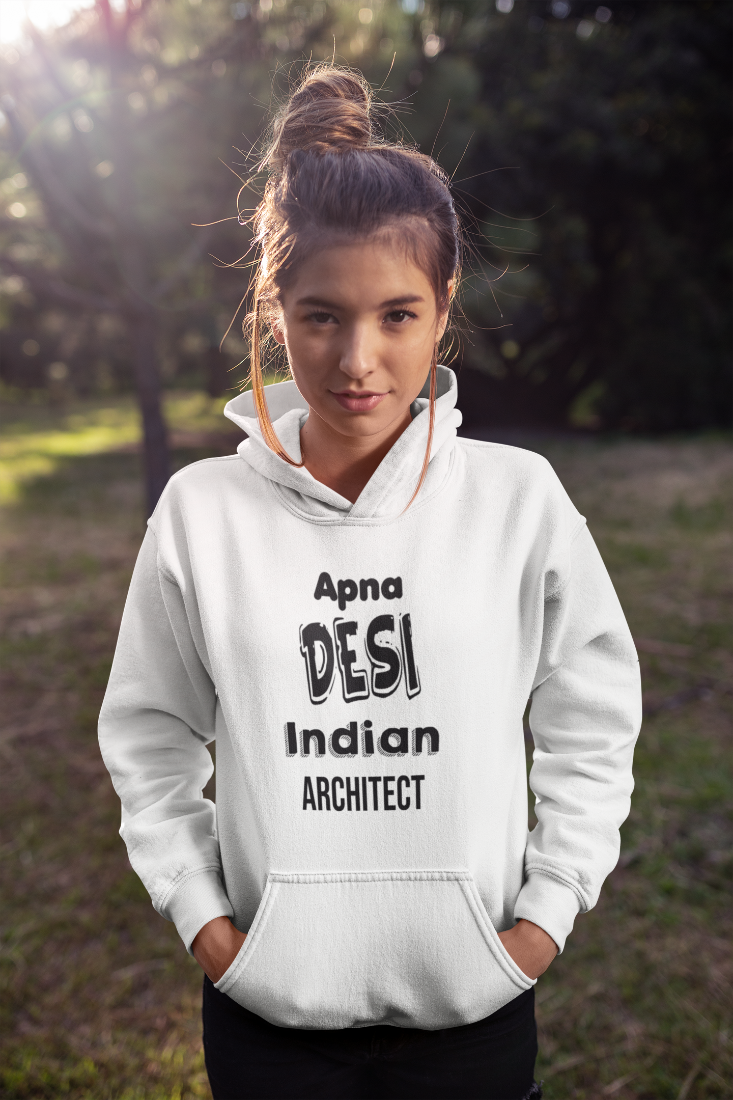 Apna Desi Indian Architect Profession Hoodies for Women-FunkyTeesClub