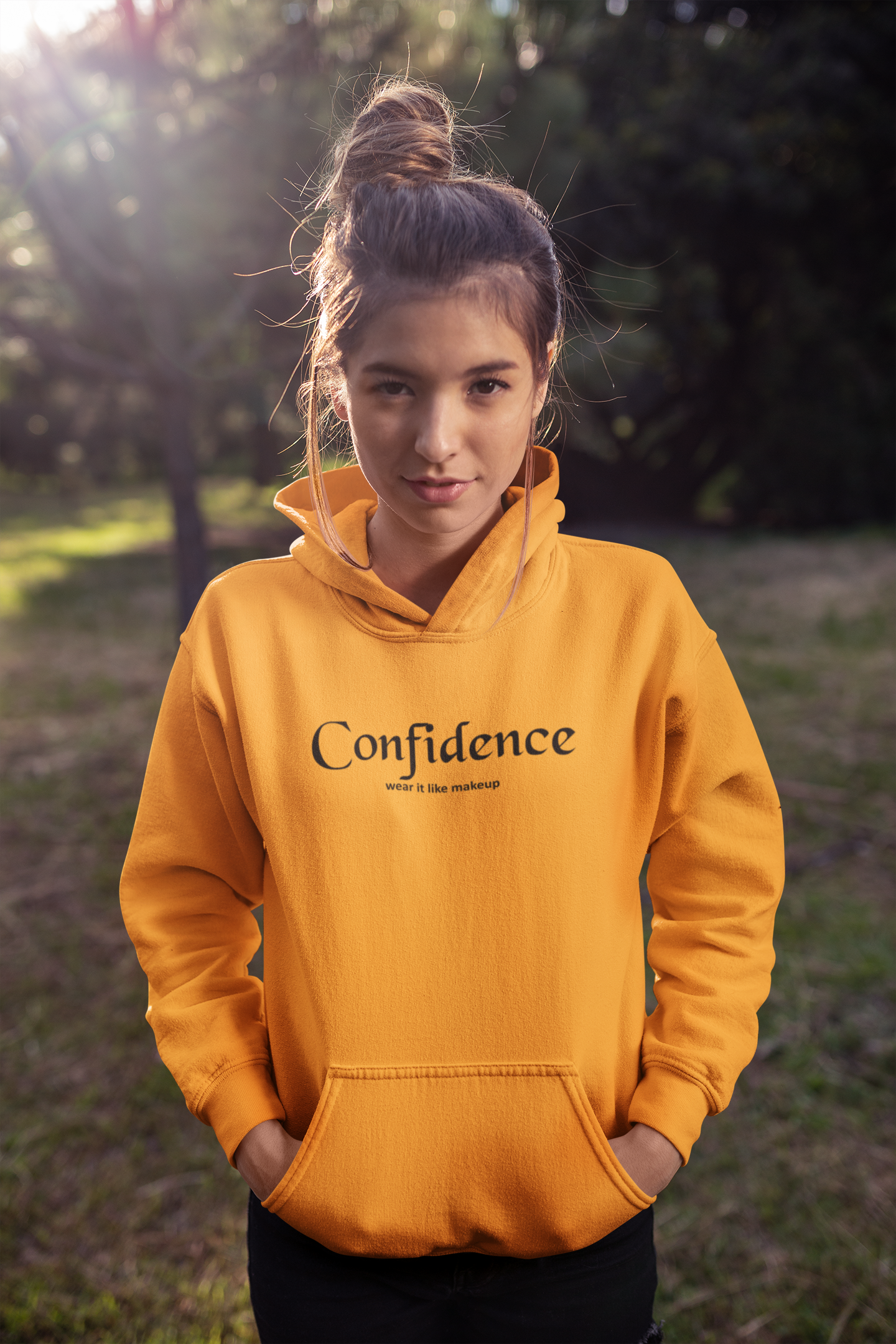 Confidence Wear It Like Makeup Quotes Hoodies for Women-FunkyTeesClub
