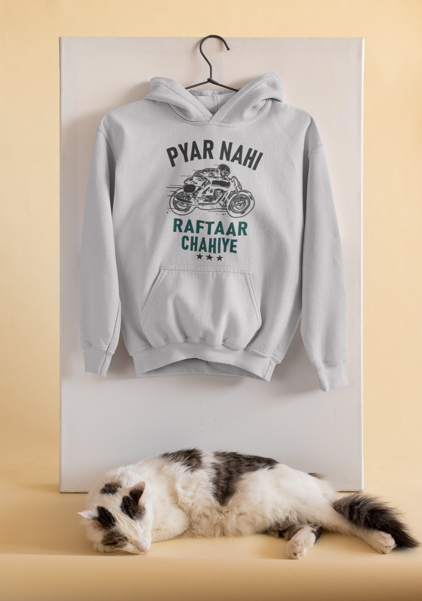 Pyaar Nahi Raftaar Chahiye Biker Men Hoodies-FunkyTeesClub - Funky Tees Club