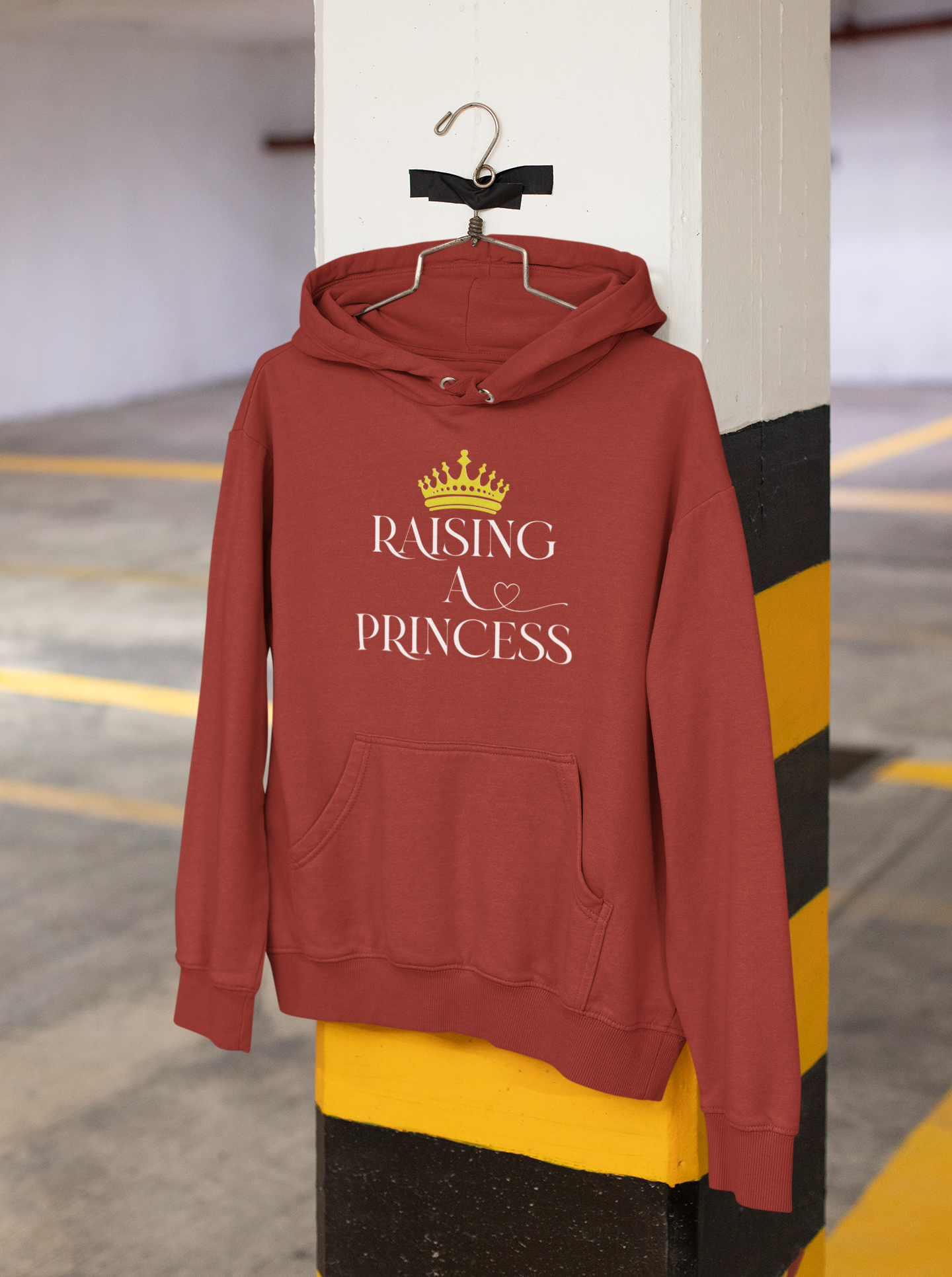 Raised By A King Father and Daughter Red Matching Hoodies- FunkyTeesClub