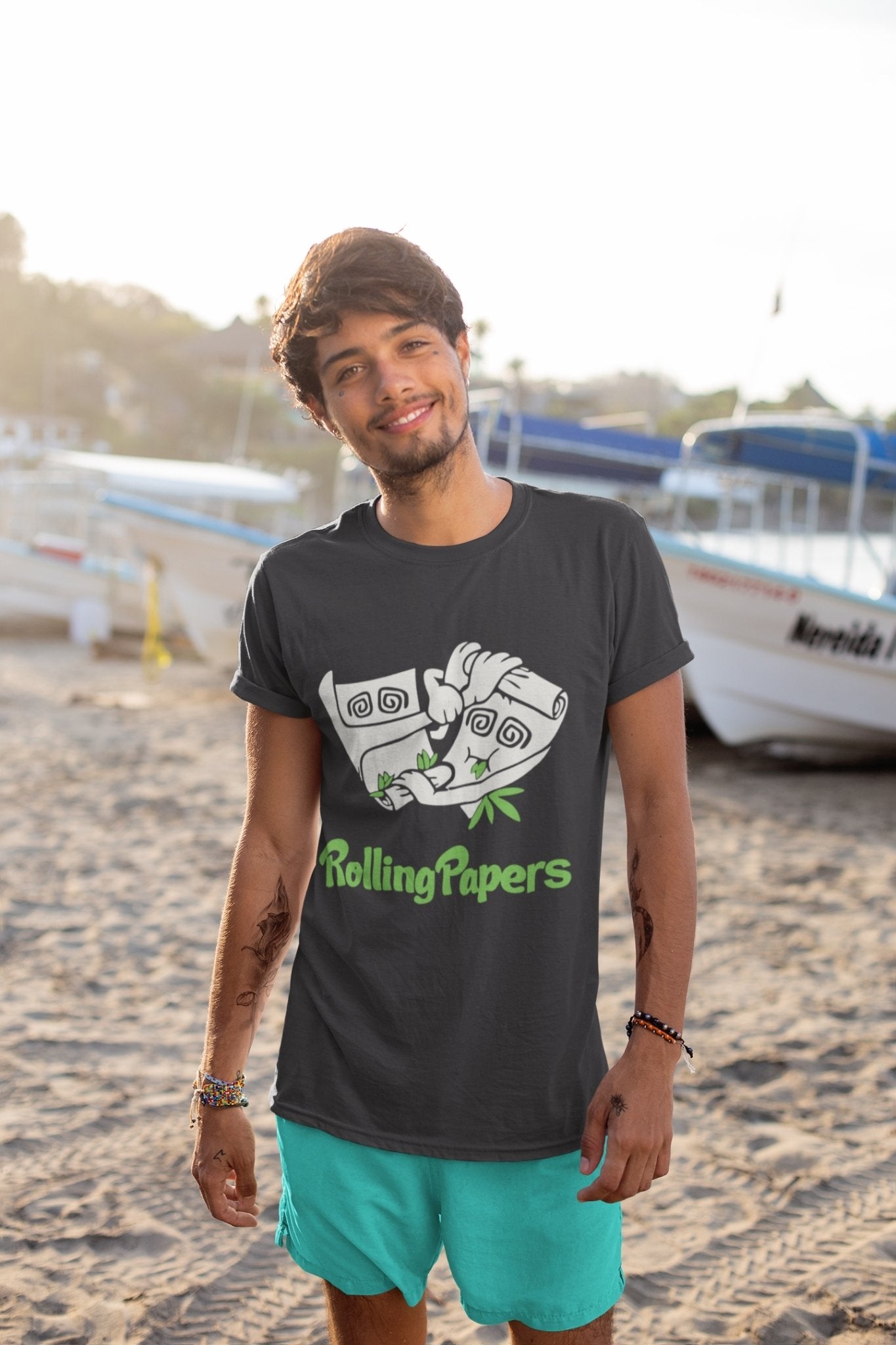 Rolling Paper Pub And Beer Mens Half Sleeves T-shirt- FunkyTeesClub - Funky Tees Club