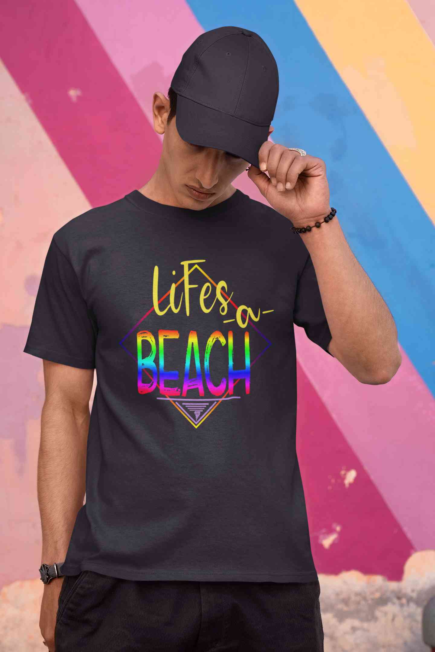 Life Is A Beach Mens Half Sleeves T-shirt- FunkyTeesClub