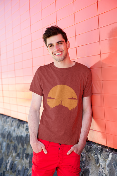 Men on Mountains Travel Mens Half Sleeves T-shirt- FunkyTeesClub