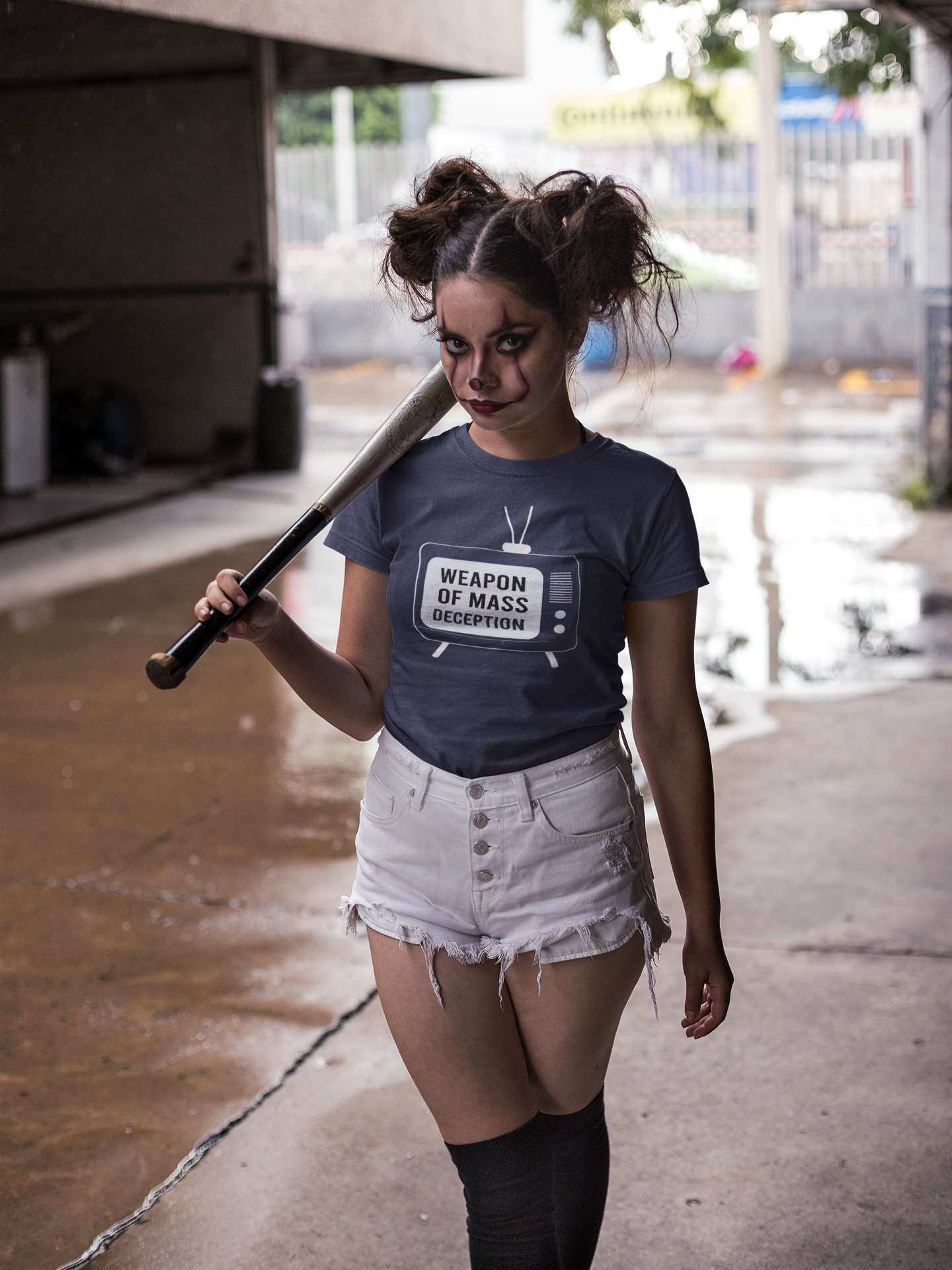 Weapon Of Mass Deception Anti Government Women Half Sleeves T-shirt- FunkyTeesClub