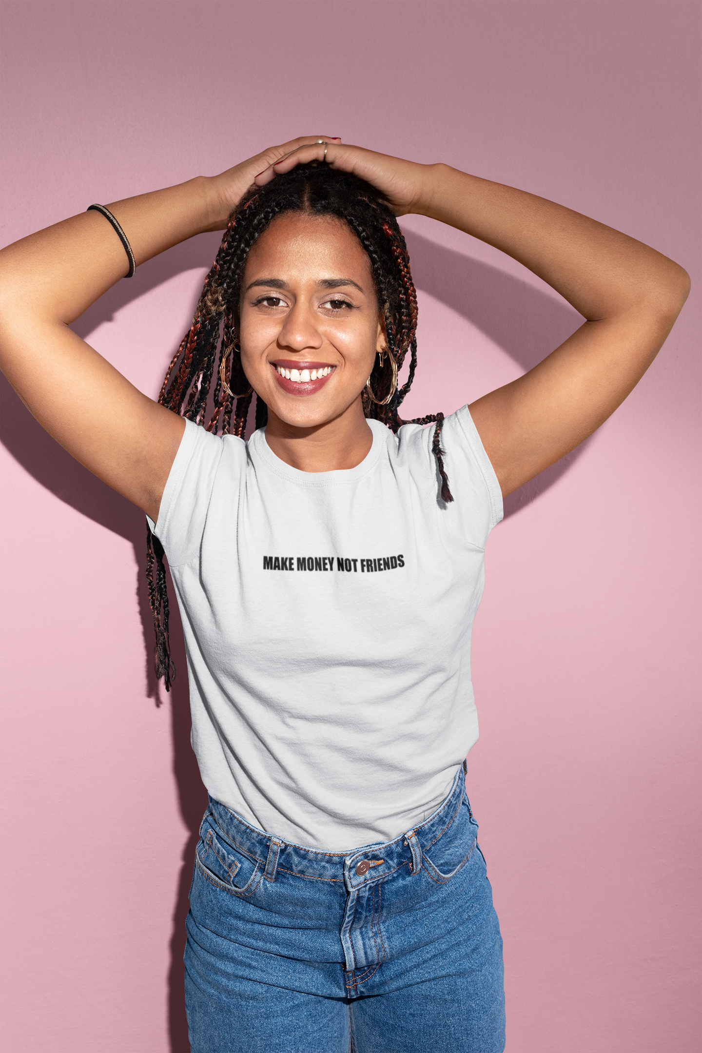 Make Money Not Friends Women Half Sleeves T-shirt- FunkyTeesClub