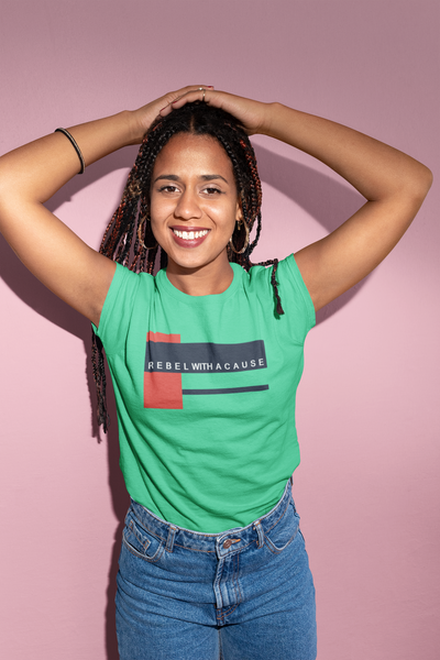 Rebel With A Cause Quotes Women Half Sleeves T-shirt- FunkyTeesClub
