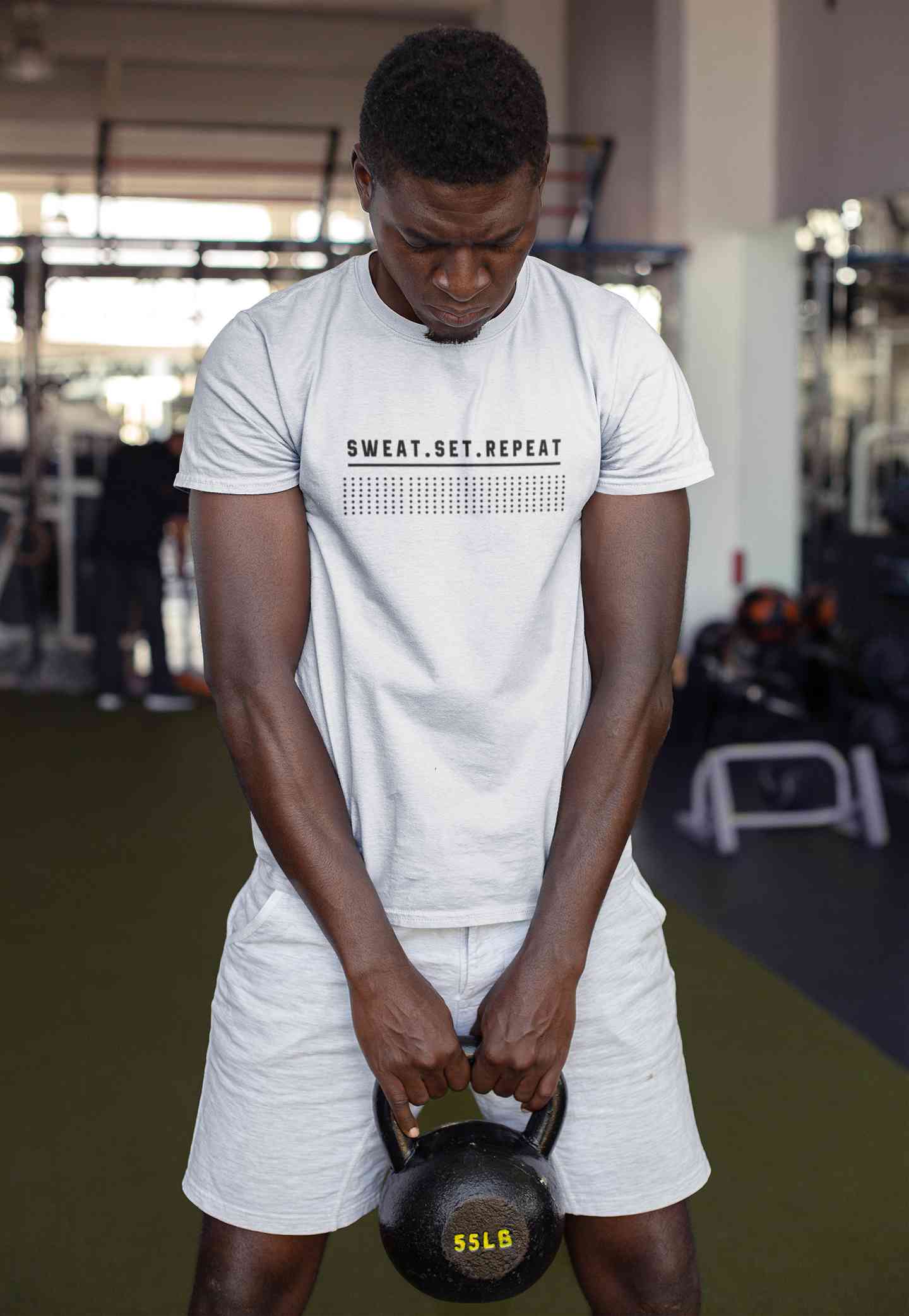 Sweat Set Repeat Mens Half Sleeves T-shirt- FunkyTeesClub