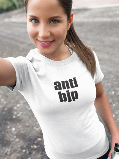 Anti Bjp Anti Government Women Half Sleeves T-shirt- FunkyTeesClub