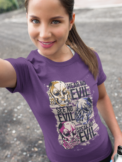 Hear No Evil Women Half Sleeves T-shirt- FunkyTeesClub