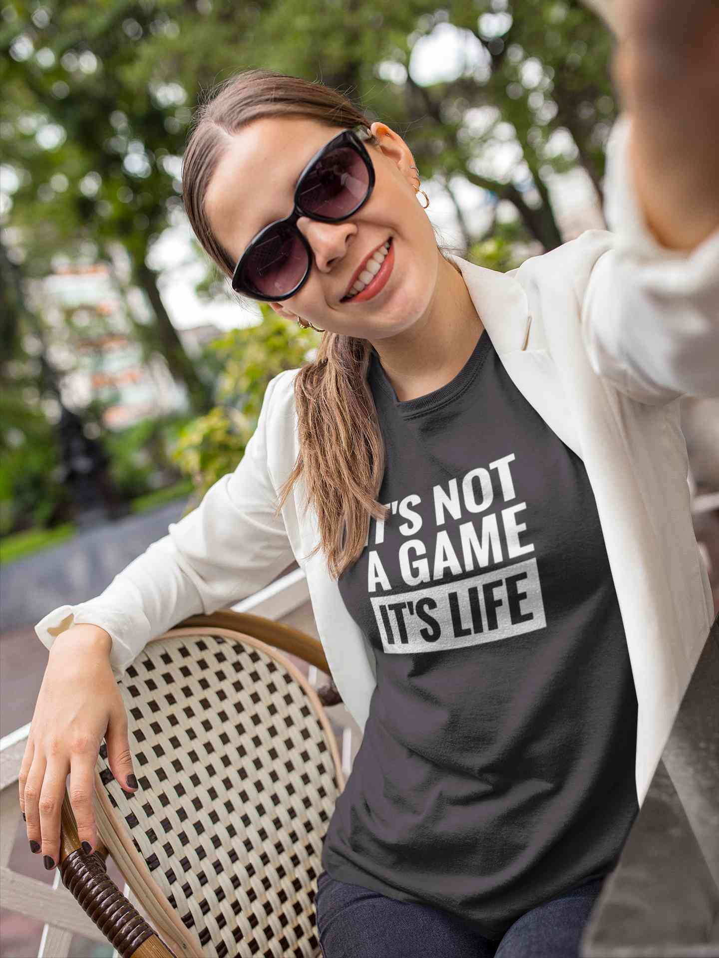 Its Not A Game Its Life Typography Women Half Sleeves T-shirt- FunkyTeesClub