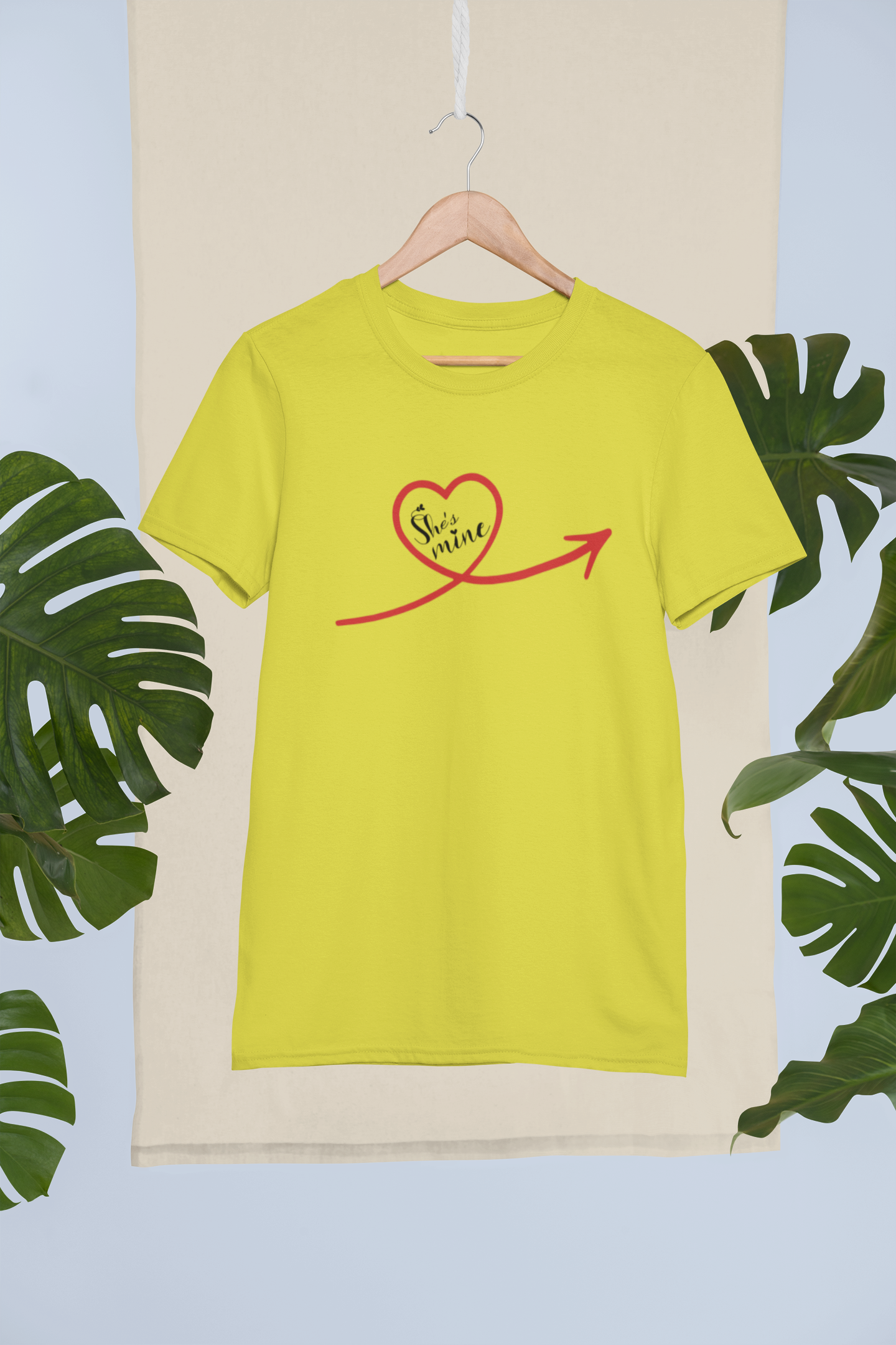 She Is Mine Couple Half Sleeves T-Shirts -FunkyTeesClub